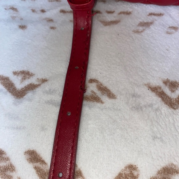 Badgley Mischka Vegan Leather Red Quilted Mini‎ Backpack - Picture 7 of 7